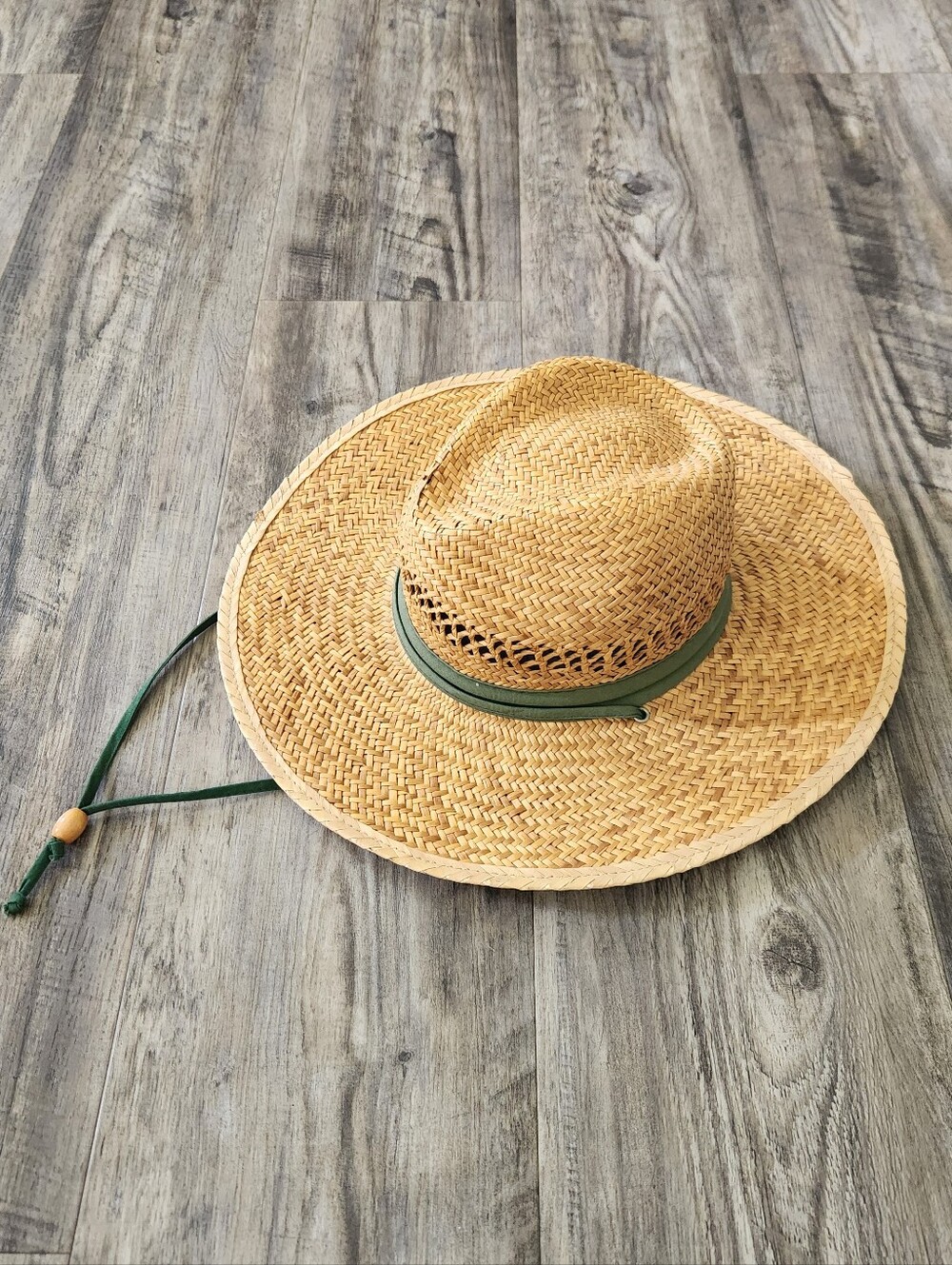 Australia Summer Club Natural Fiber Sun Hat With Chin Strap Size Large